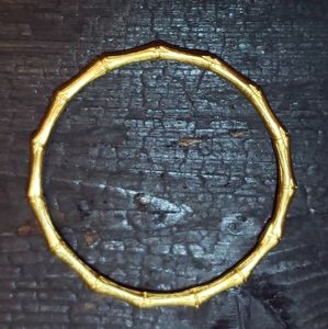 Kenneth Jay Lane Gold Tone Bamboo Stacker Bracelet